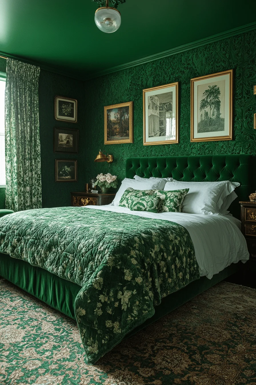 Velvet Green Bedroom