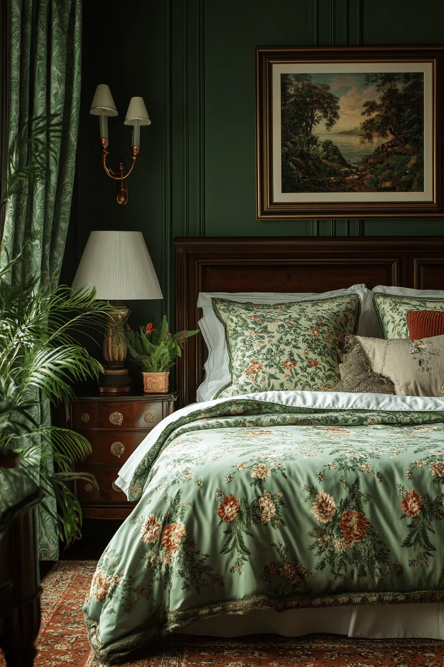 Lush Green Bedroom