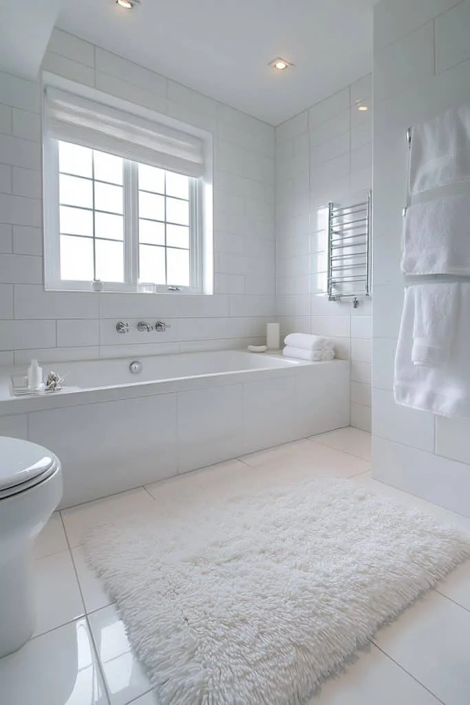 Crisp All-White Bathroom