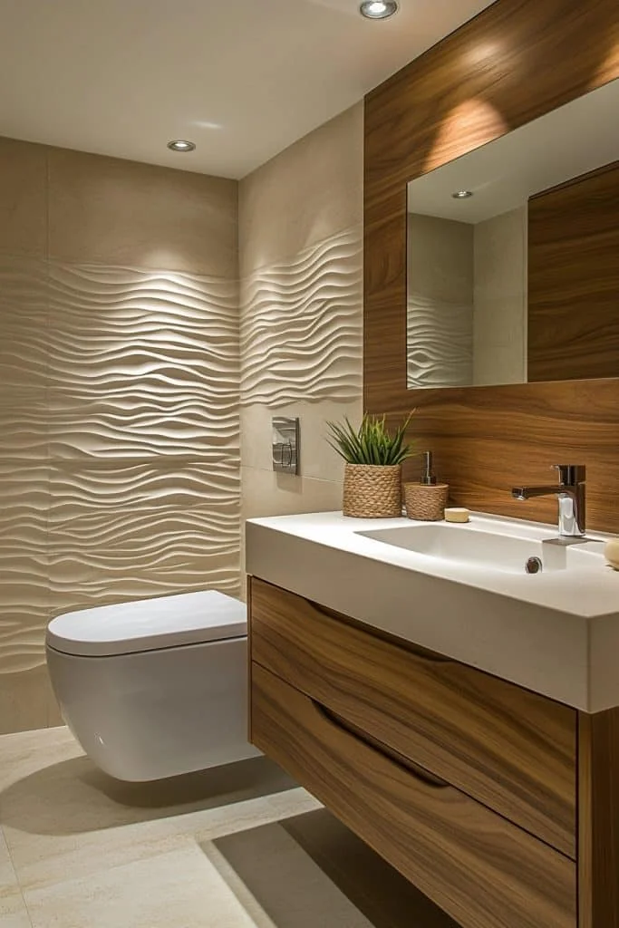 Textured Bathroom Walls