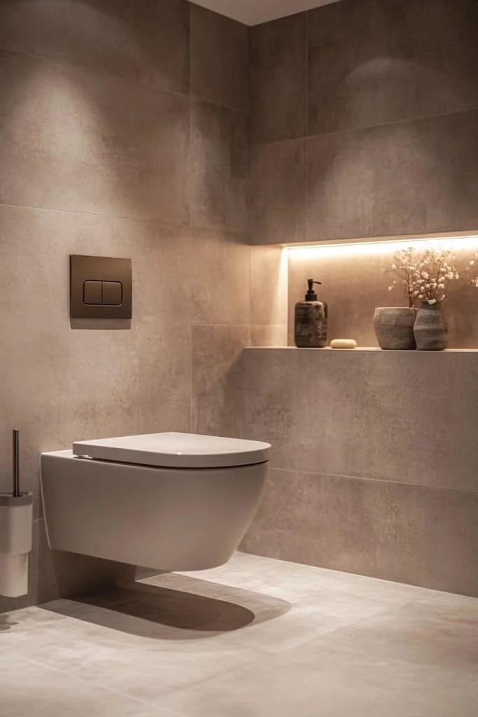 Minimalist Monochromatic Bathroom