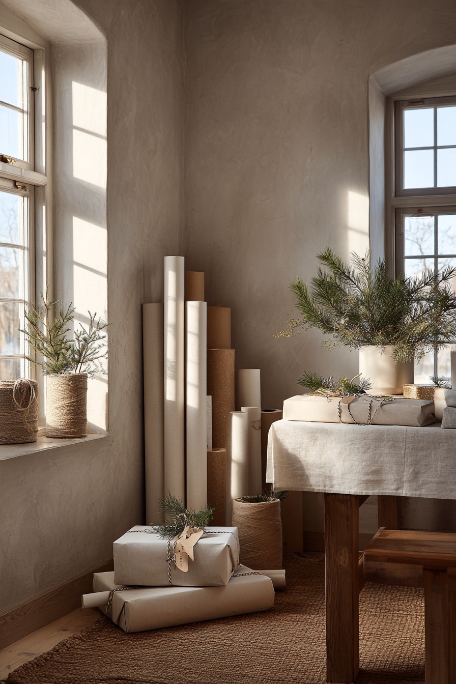 Organize a Minimalist Gift Wrap Station