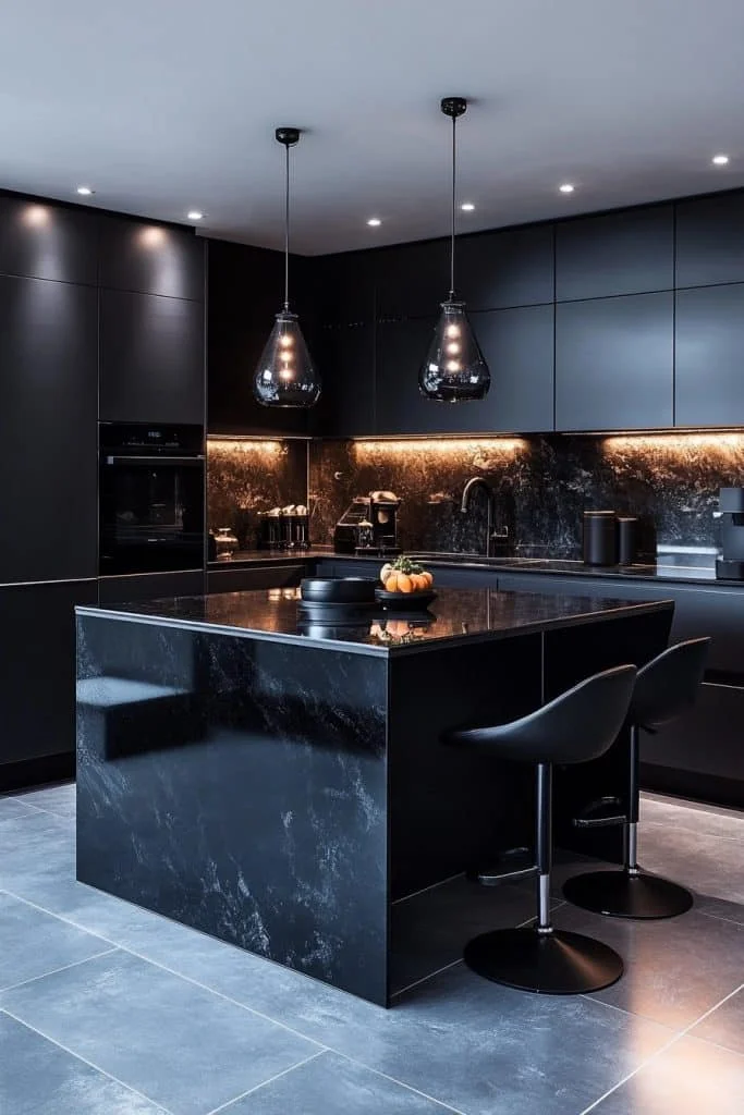 Modern Black Kitchen Designs