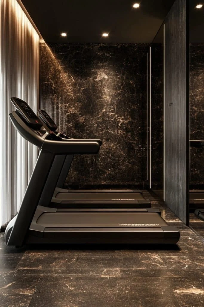 Dark-Themed Home Fitness Areas