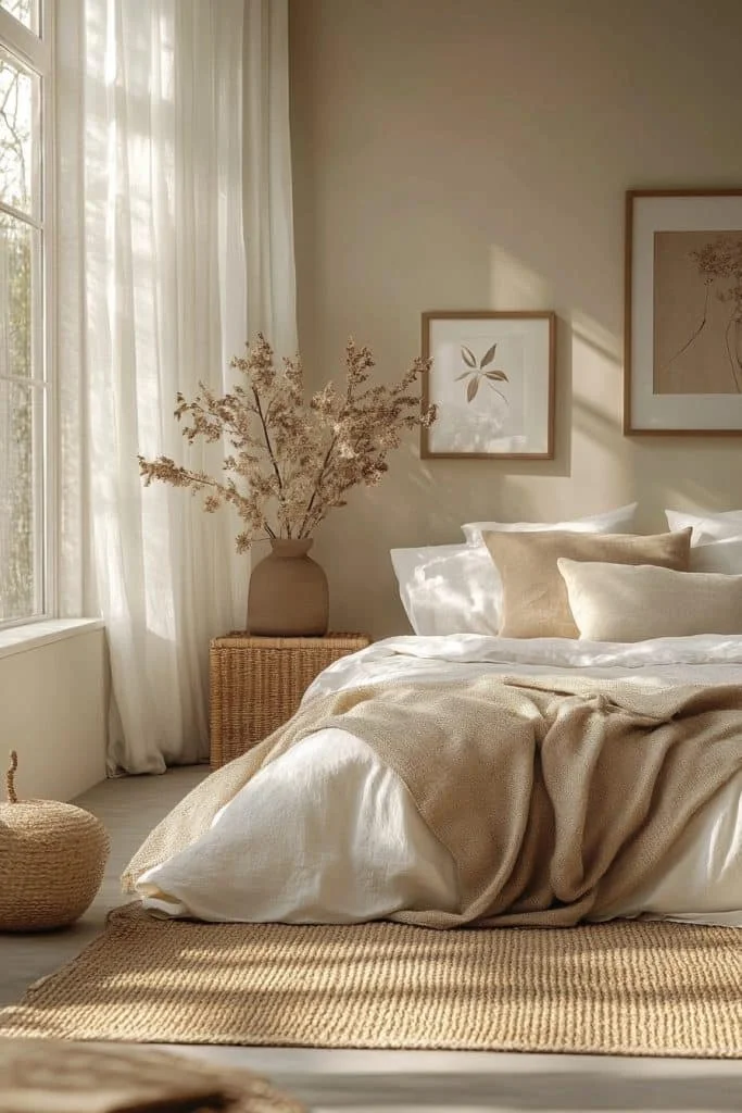 Neutral-Toned Minimalist Bedroom
