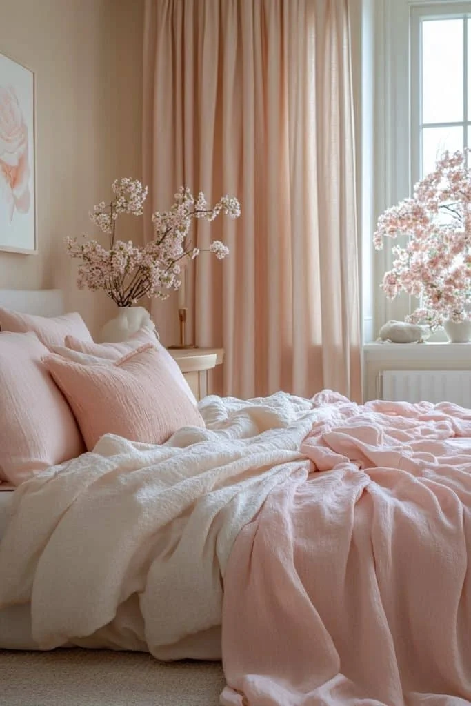 Gentle Pastel Minimalist Bedroom