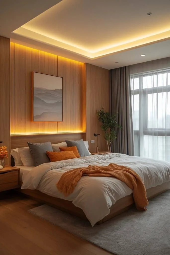 Minimalist Bedroom with Soft Lighting