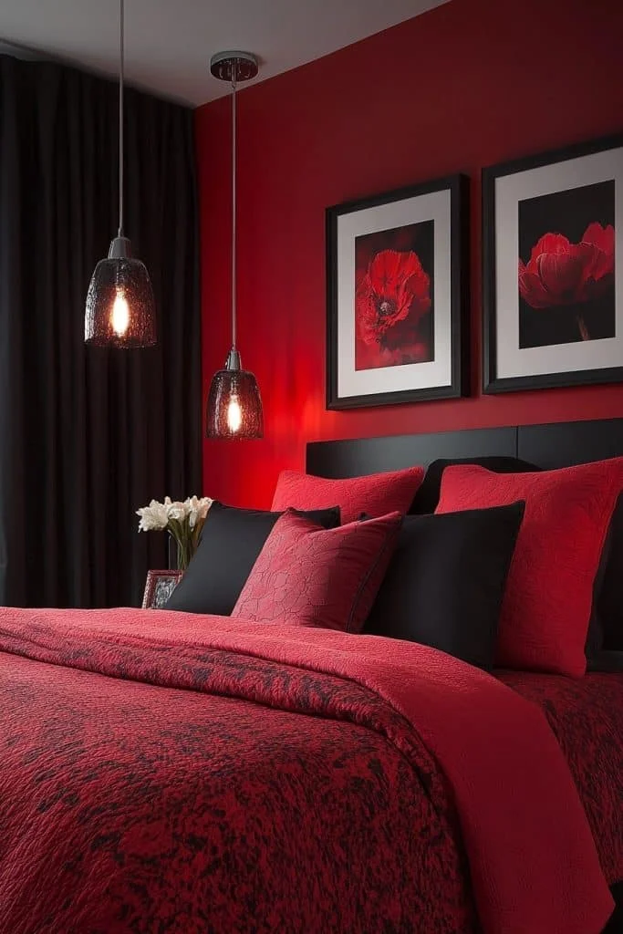 Bold Red Baddie Bedroom