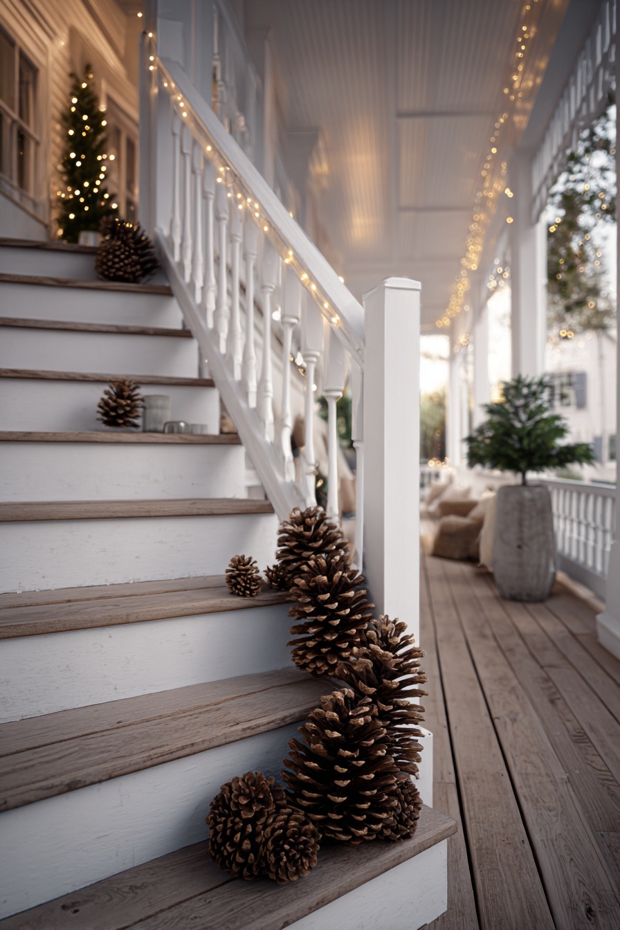Cluster Pinecones on Steps