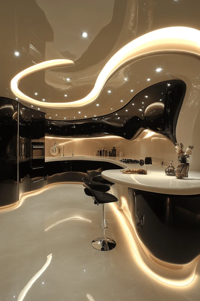 Curved Kitchen Layout