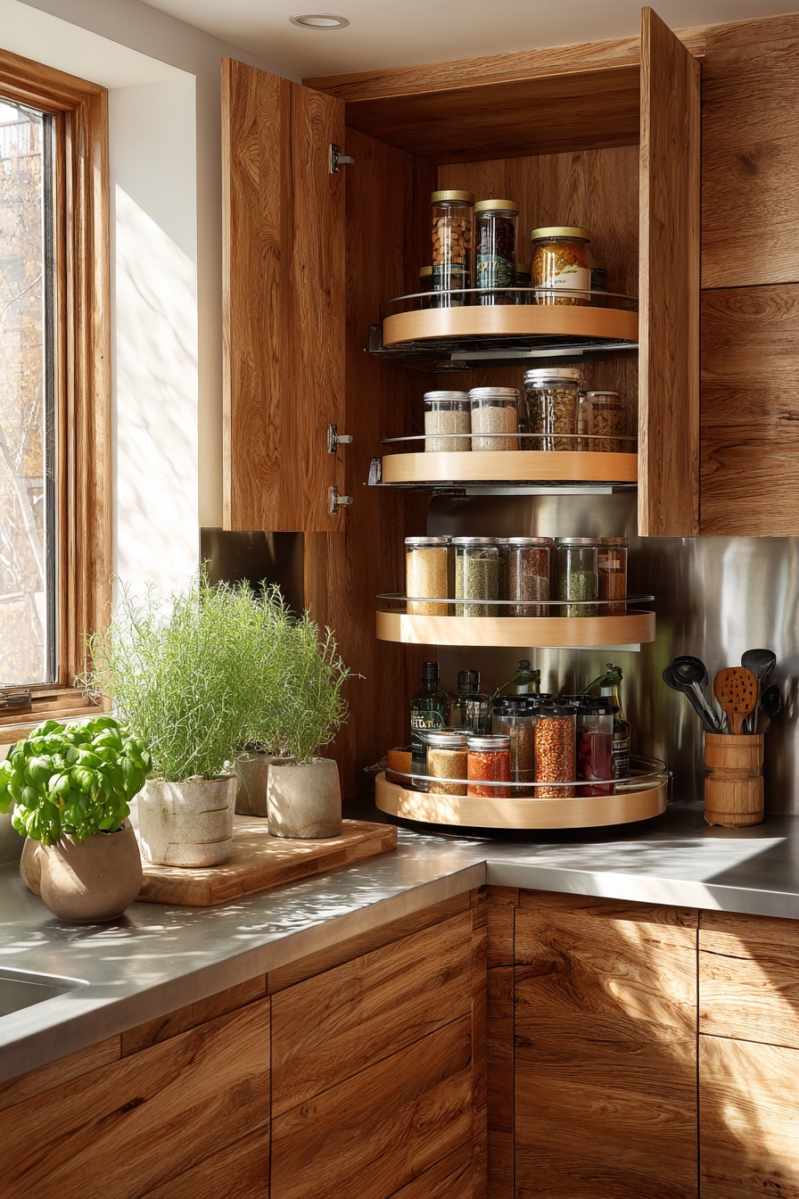 Maximize Corner Spaces with Lazy Susans