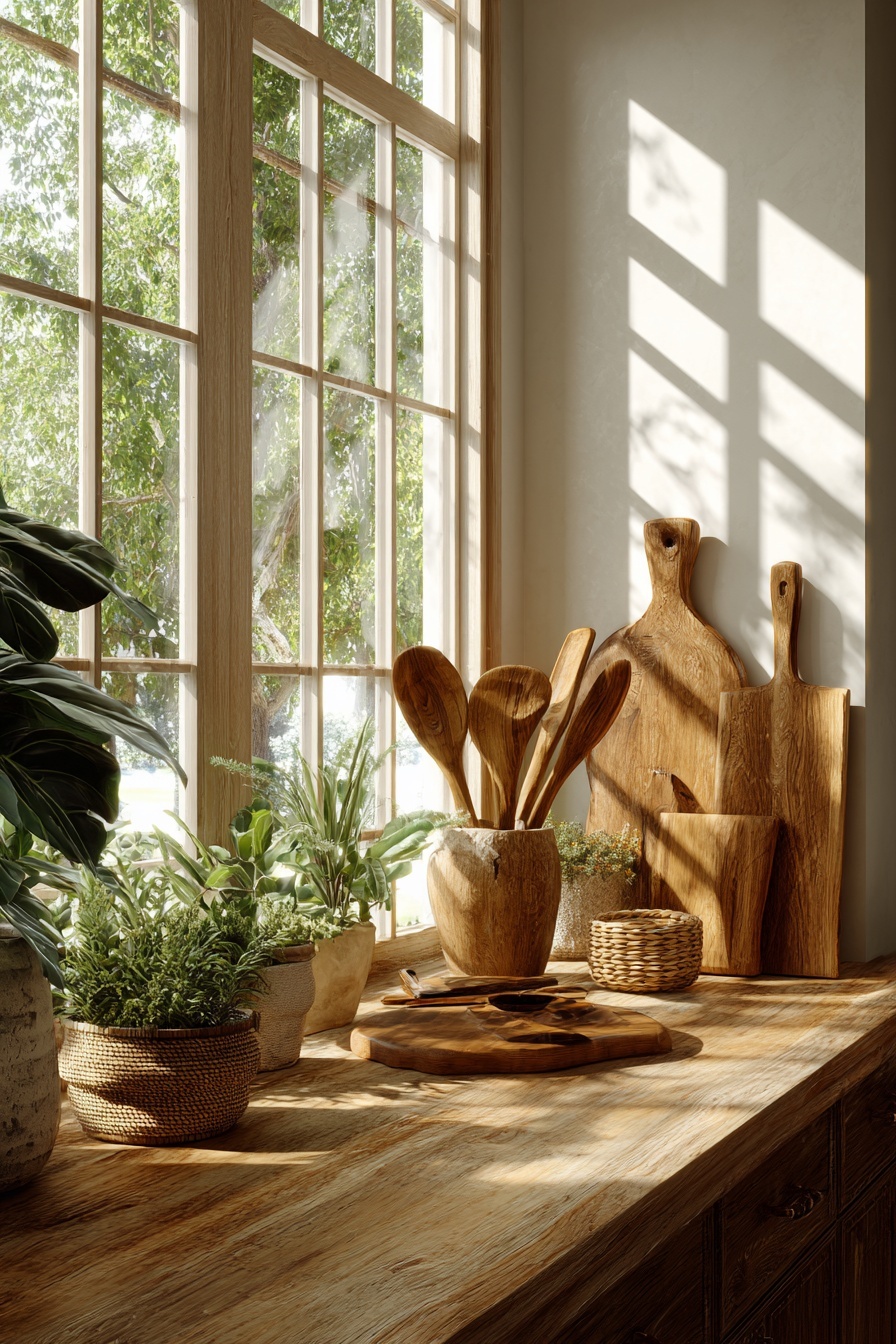 Showcase Wooden Utensils for Simplicity