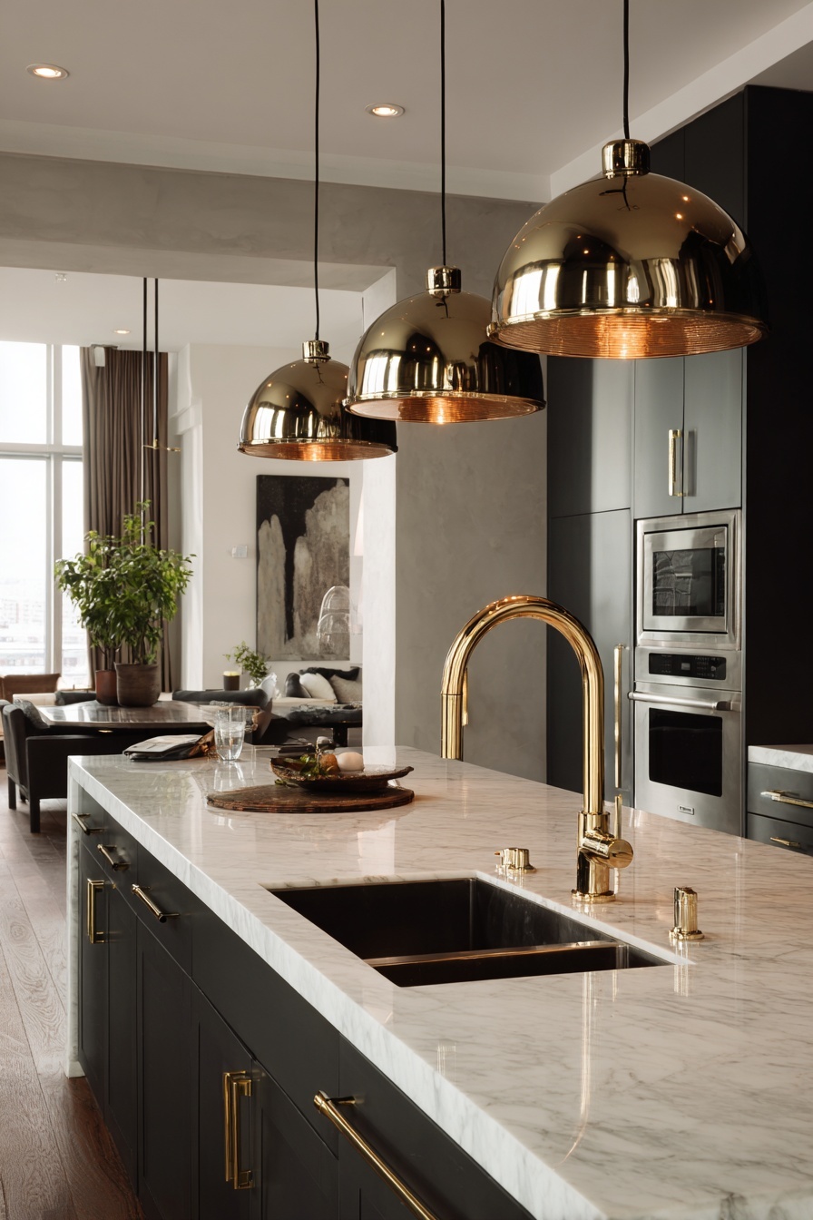 Accent with Metallic Fixtures