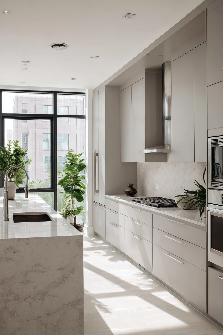 Incorporate Light Grey Appliances for Cohesion