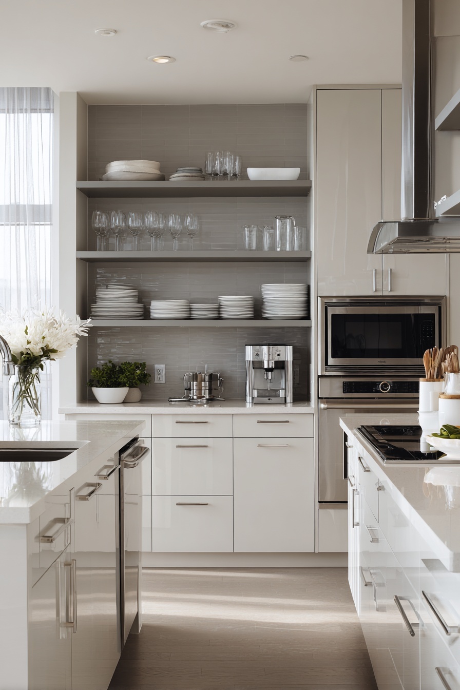 Organize with Light Grey Shelving Solutions