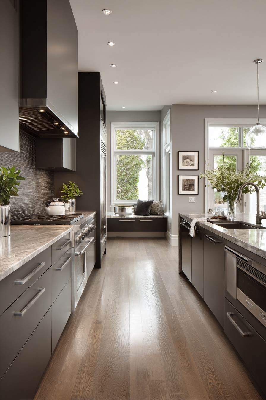 Create Depth with Grey Two-Tone Walls