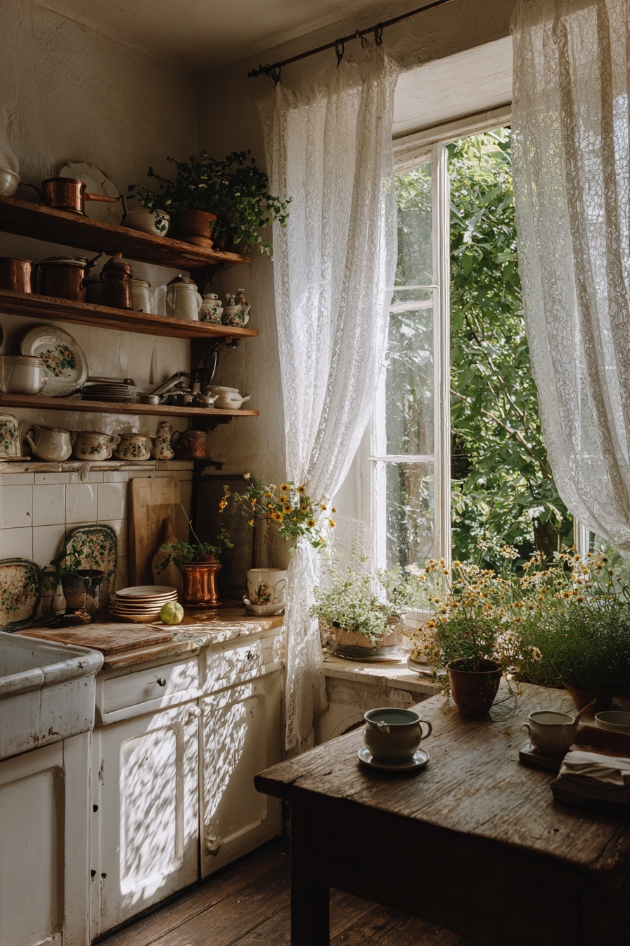 Utilize Lace or Sheer Curtains