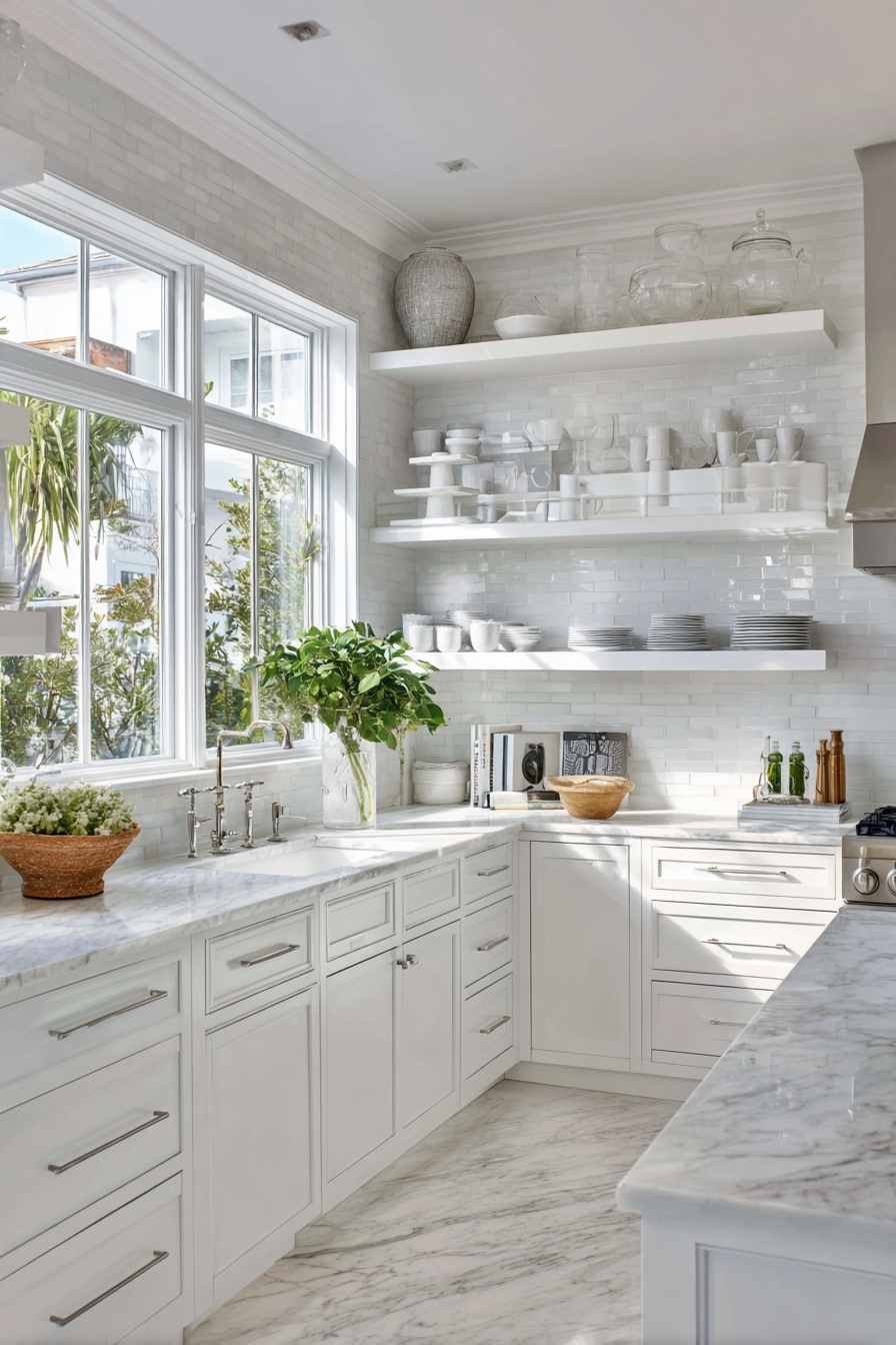 Use White Open Shelving