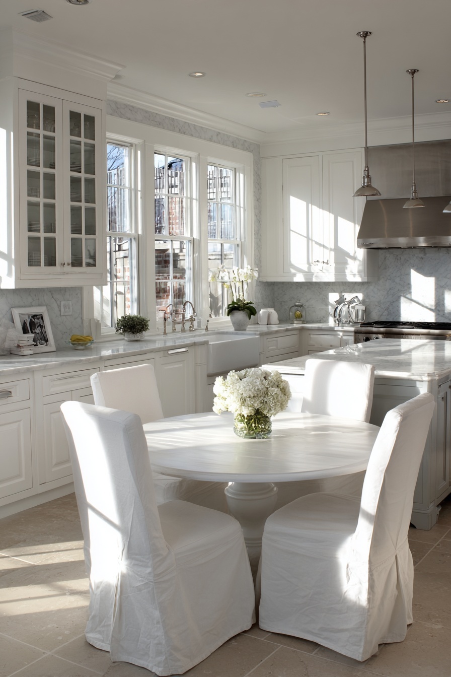 Install White Slipcovers on Seating