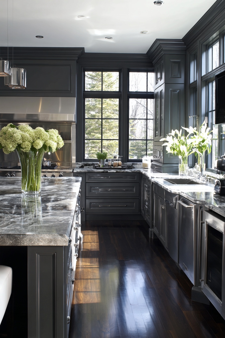 Refresh Cabinets with Charcoal Paint
