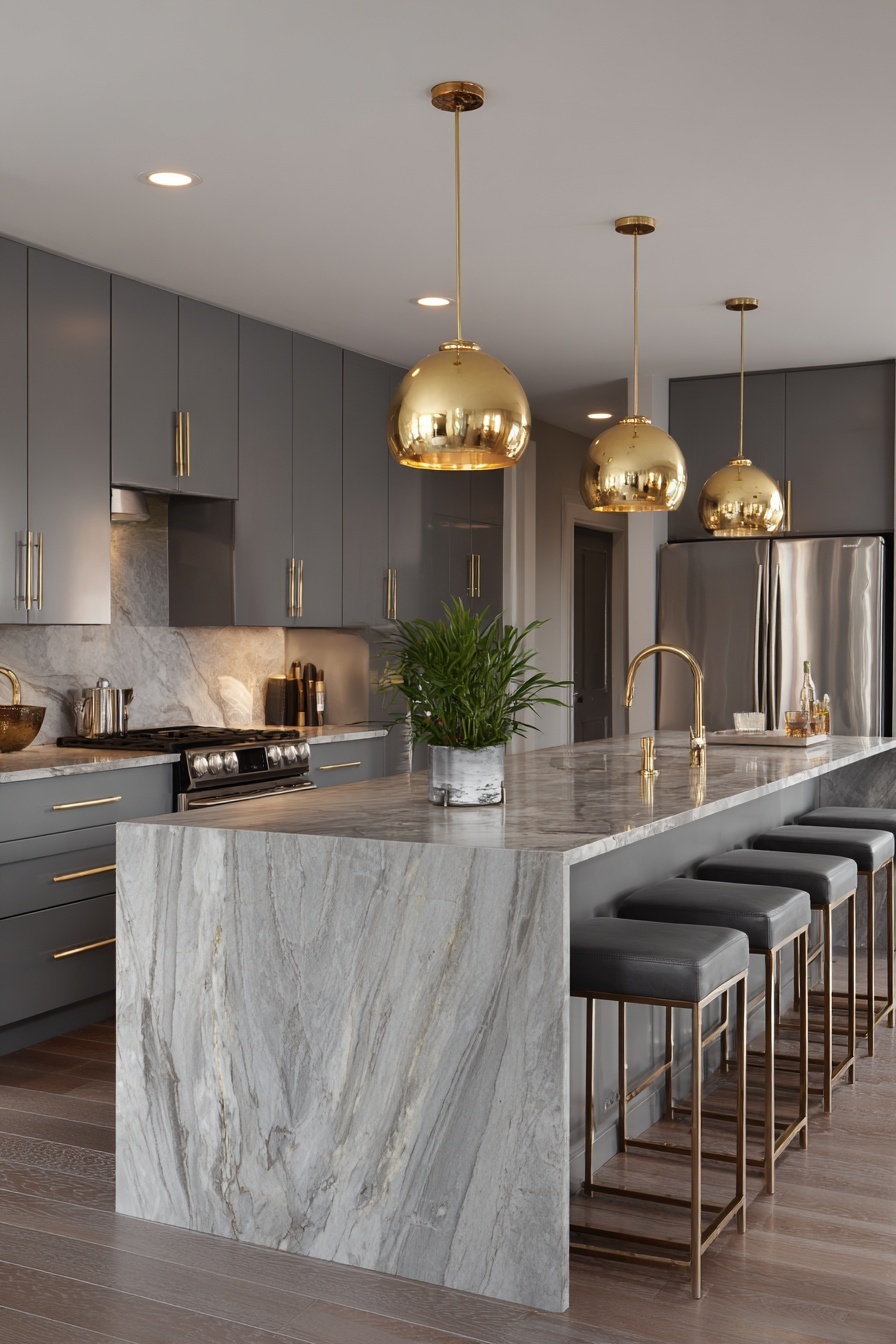 Warm Up with Gray and Brass Accents