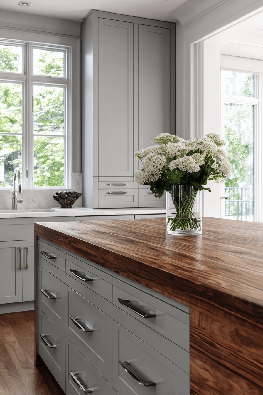 Pair Gray with Natural Wood