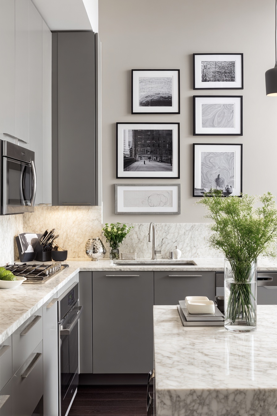 Artfully Display in a Gray Gallery Wall