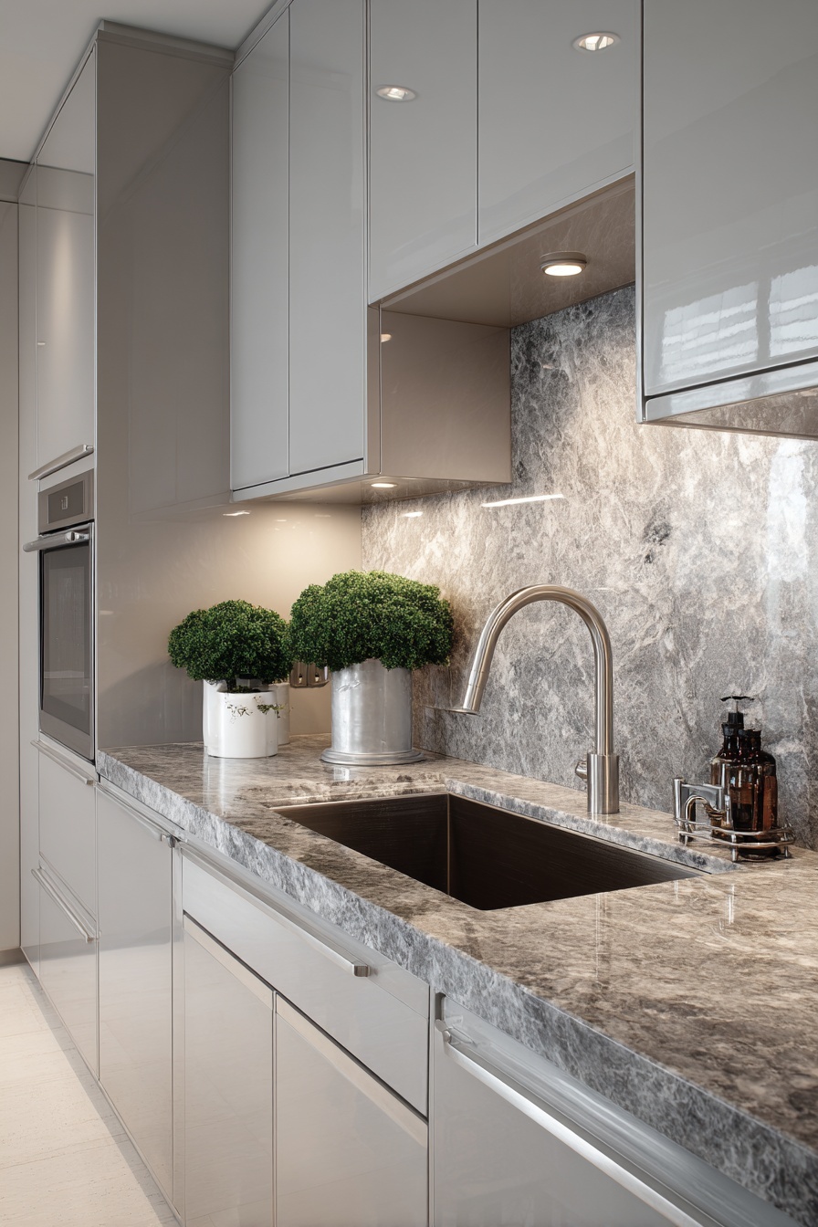 Gray Granite for Redesigned Sink Area