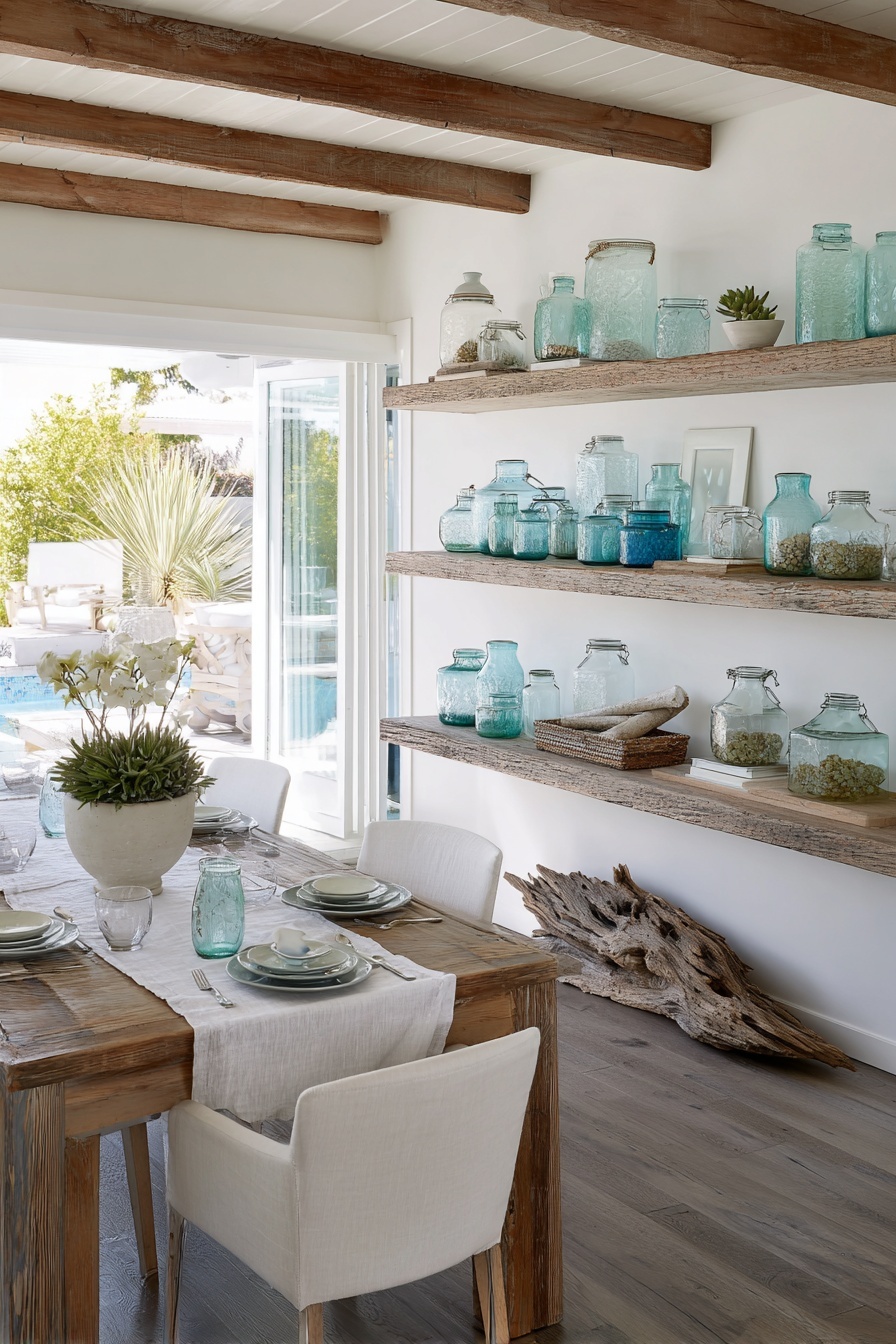 Organize With Sea Glass Display Jars