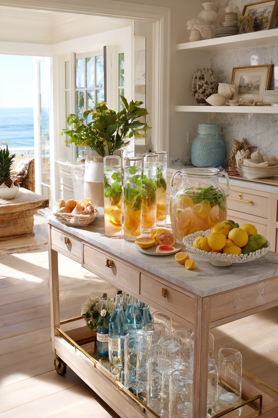 Implement a Beach Bar Cart Setup