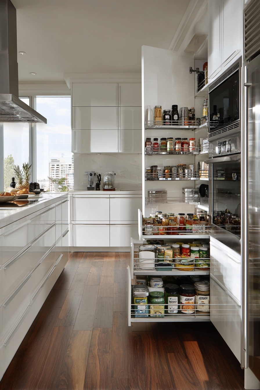 Incorporate Pull-Out Pantry Shelves
