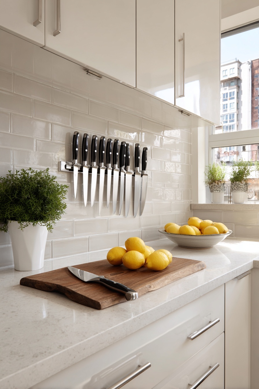 Use Magnetic Strips for Knife Storage