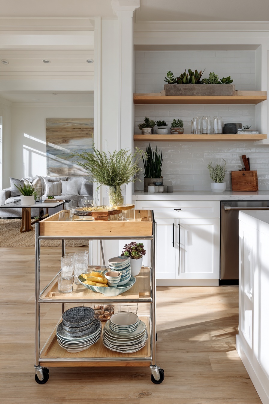 Add an Attractive, Slim Rolling Cart