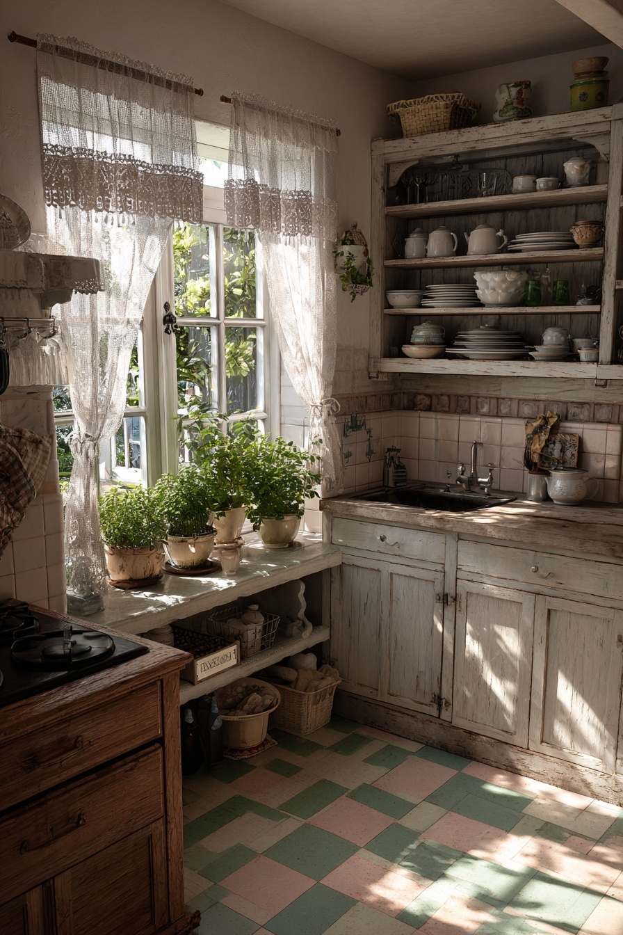 Include Checkered Tiles for Flooring