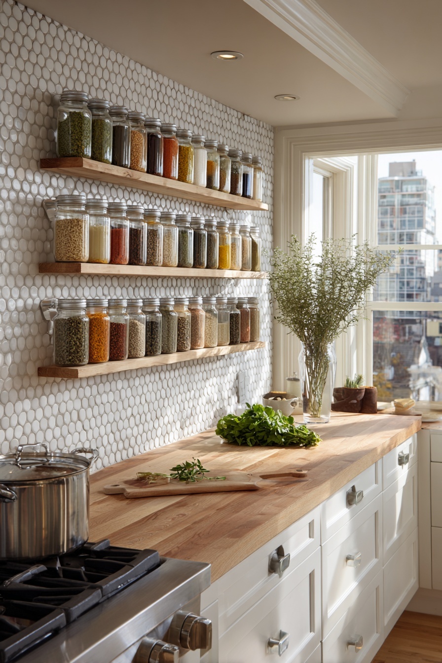 Utilize Wall-Mounted Spice Racks