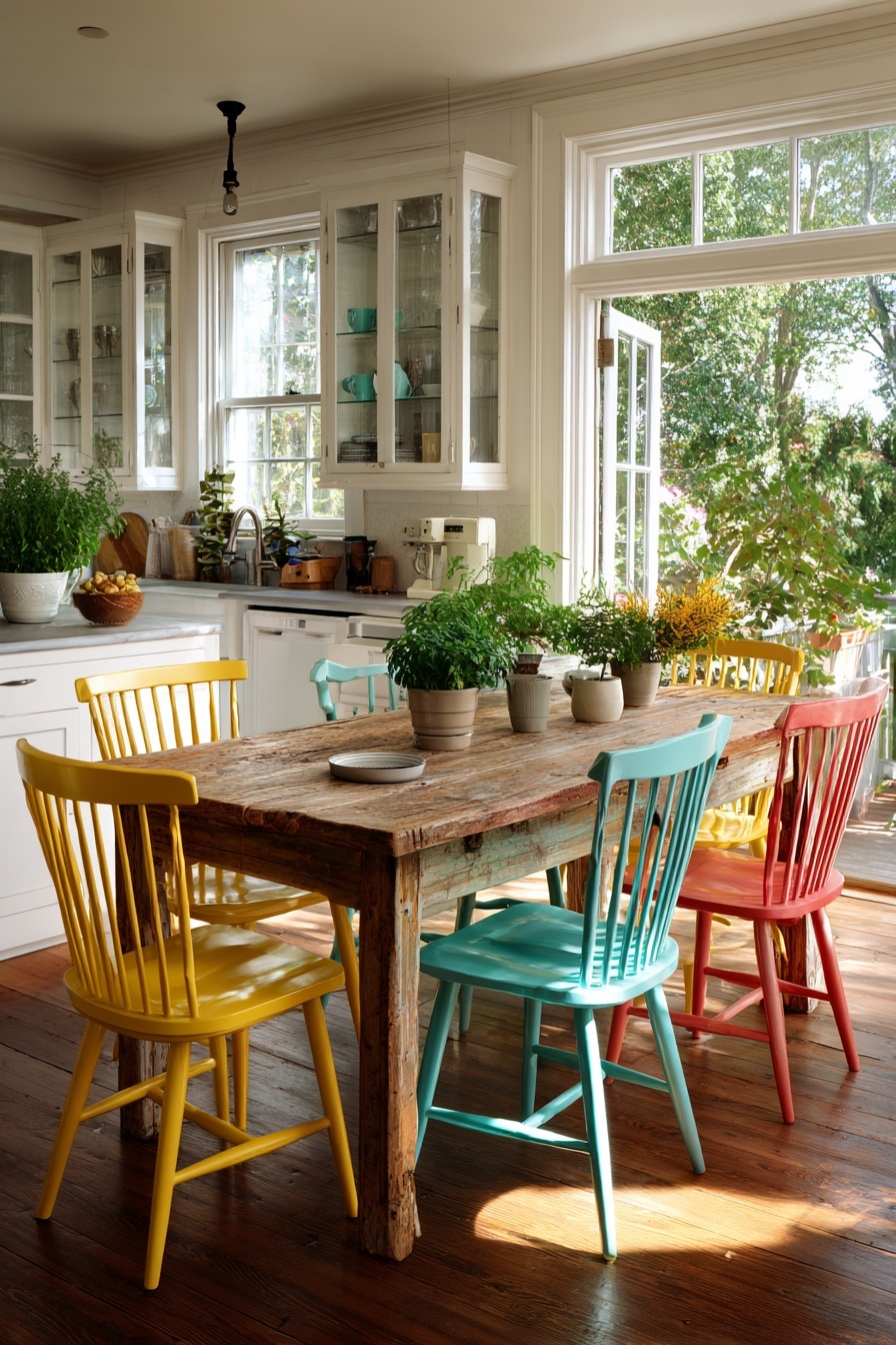 Use Mismatched Colorful Chairs