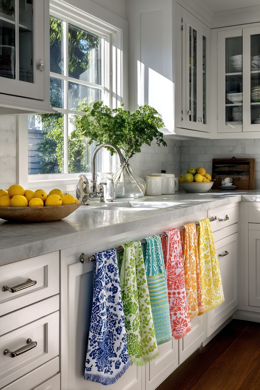 Decorate with Patterned Tea Towels