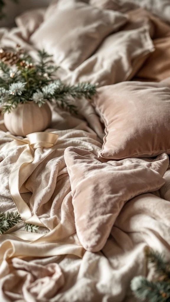 Velvet Accents in a Soft Palette