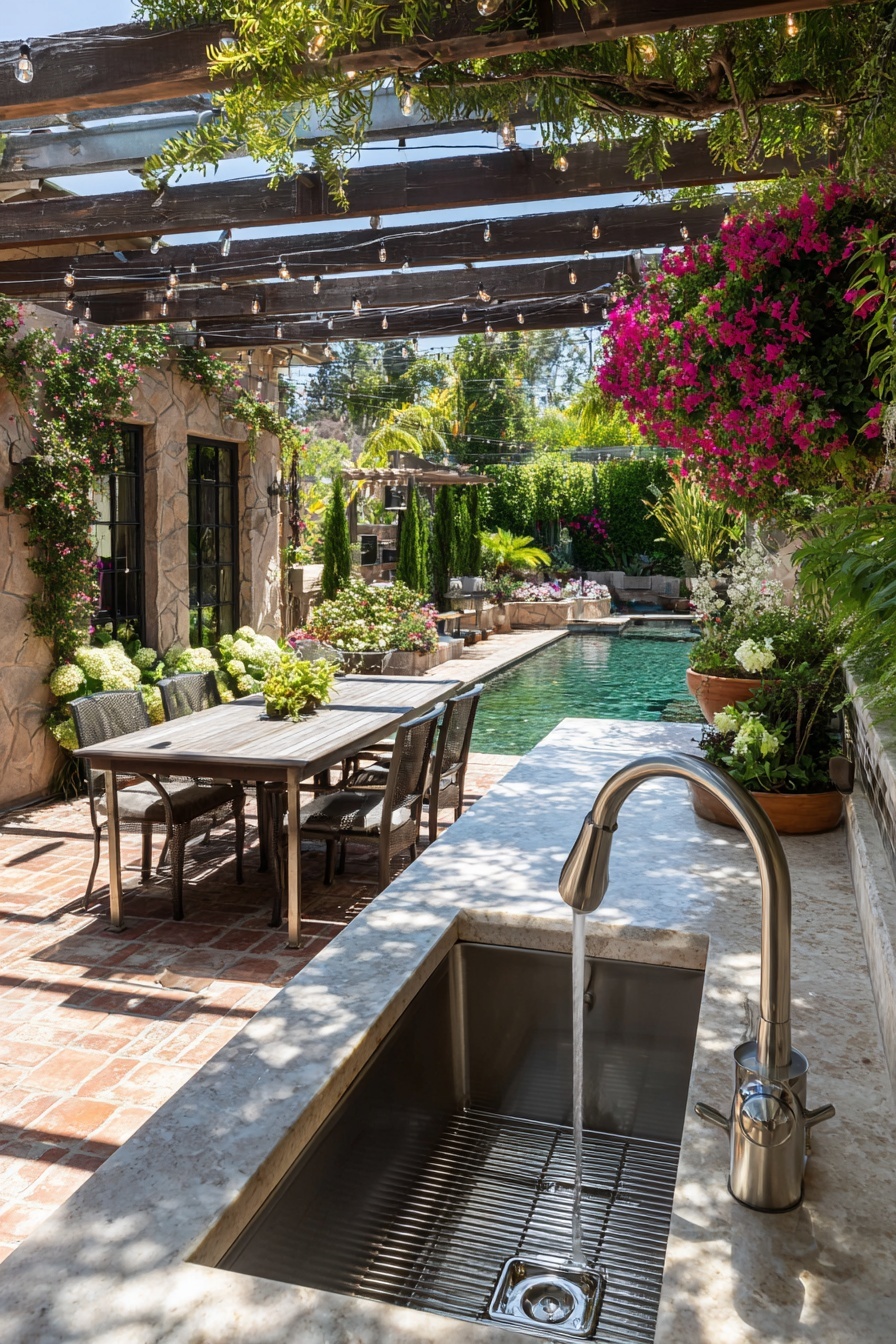 Incorporate an Outdoor Sink for Easy Cleanup