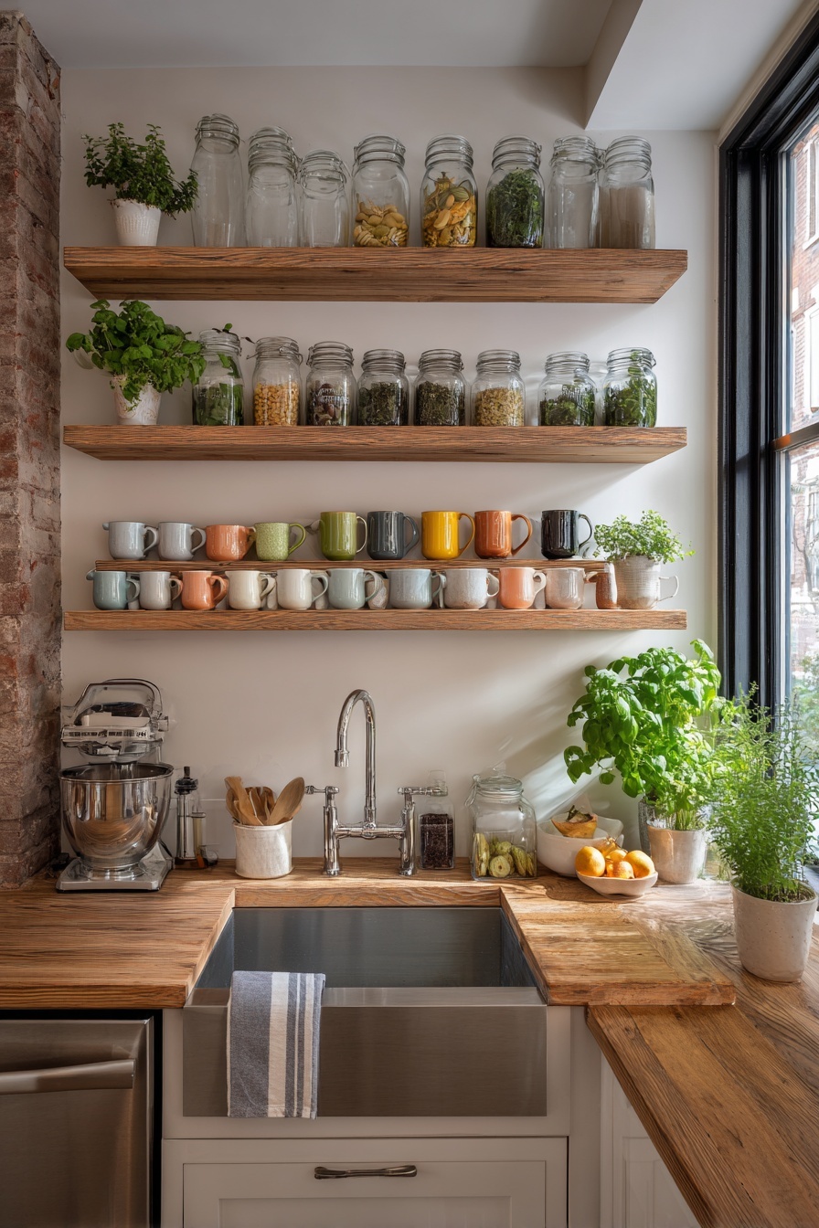 Install Shelves Above the Sink