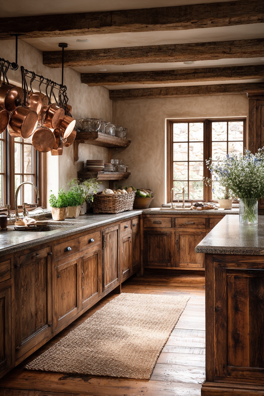 Hang Copper Pots for a Warm Touch