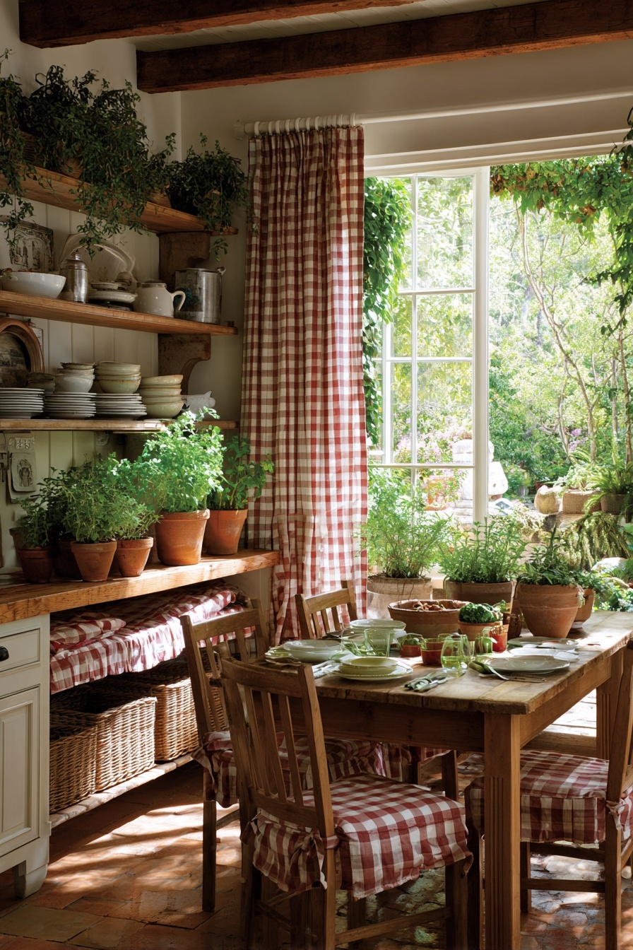 Decorate with Gingham or Plaid Textiles