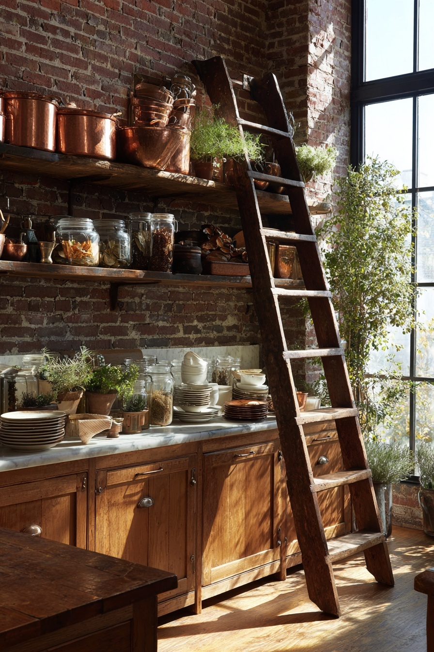Use a Wooden Ladder for Storage