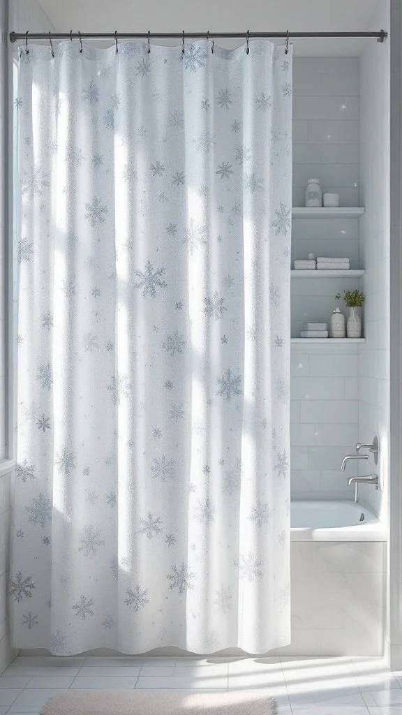 Snowflake Shower Curtain Elegance