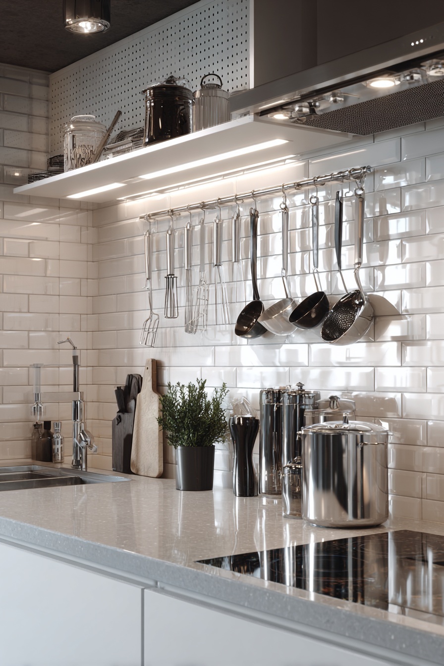 Organize Utensils with Pegboard Design