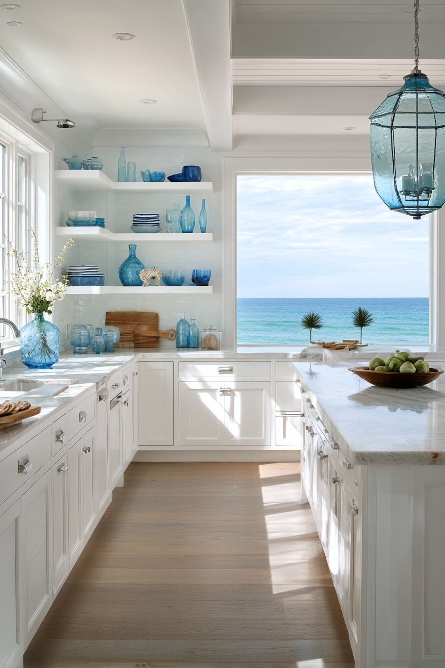 Incorporate Blue Glass Accents