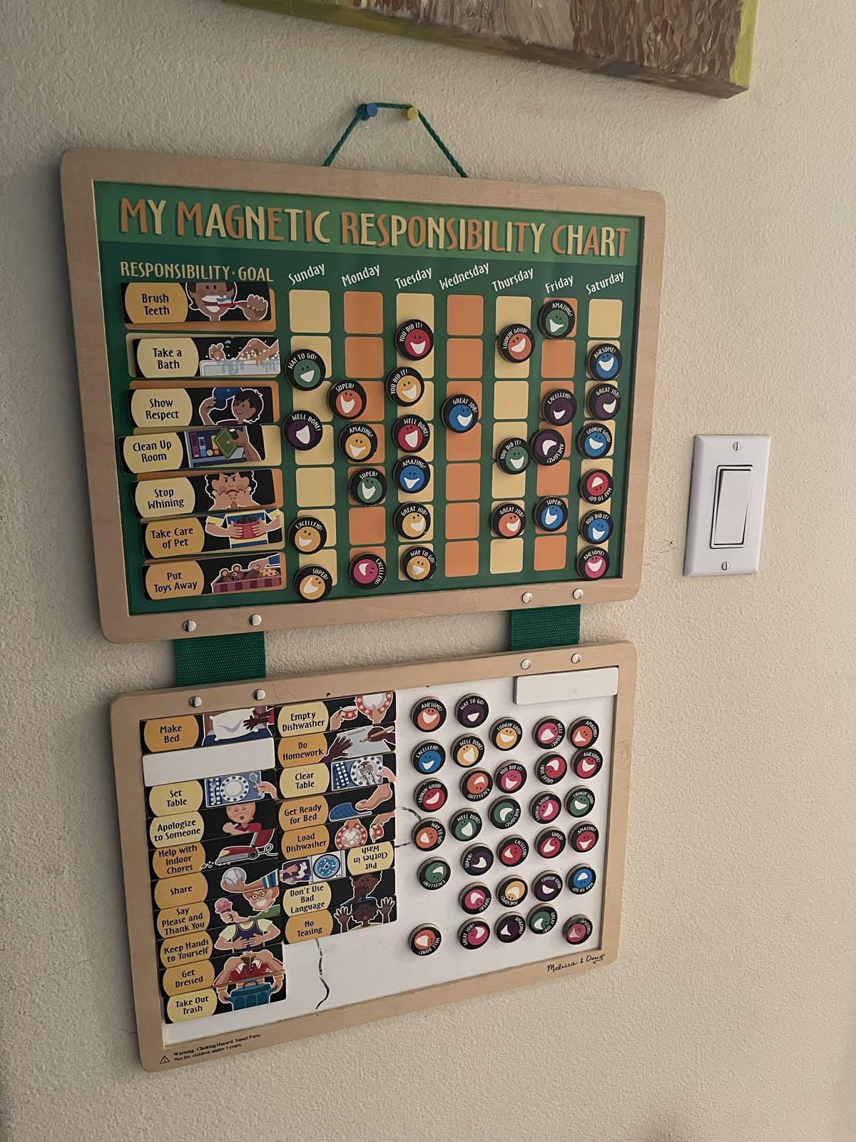 Kids Magnetic Responsibility Chart
