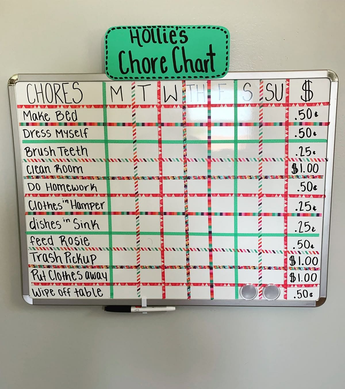 Weekly Reward Chore Tracker