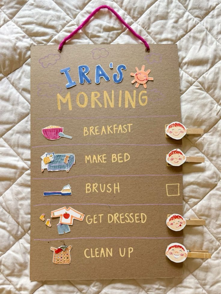 Kids Morning Routine Clip Chart