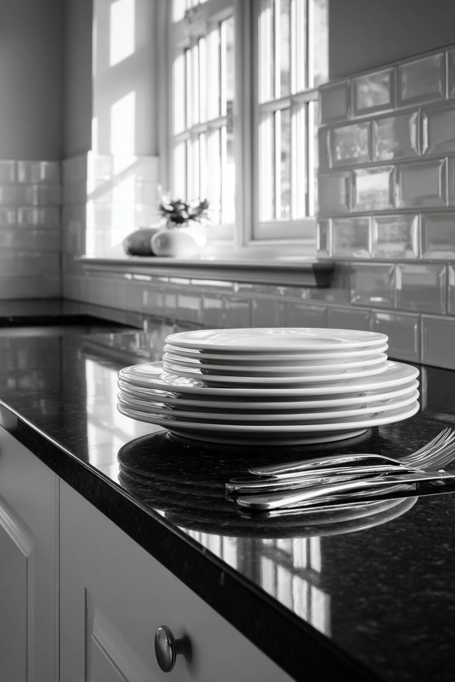 Simple Black and White Dishware